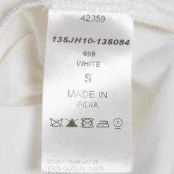 Pre Owned Chloe White Cotton Knit Ruffled Sleeve Top S