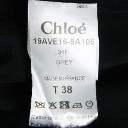 Pre Owned Chloe Charcoal Grey Rhinestone Embellished Silk Jacket M