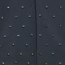 Pre Owned Chloe Charcoal Grey Rhinestone Embellished Silk Jacket M