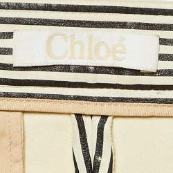 Chloe Monochrome Striped Leather Pants S