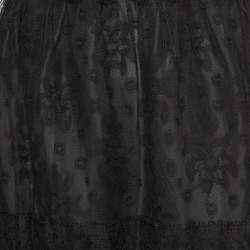 Chloe Black Silk & Lace Crop Top & Maxi Skirt Set L