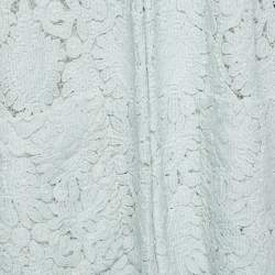 Pre Owned Chloe Faded Mint Blue Lace Open Front Jacket M