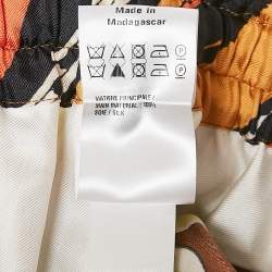 Pre Owned Chloe Multicolor/Orange Printed Silk Wide Leg Pants M