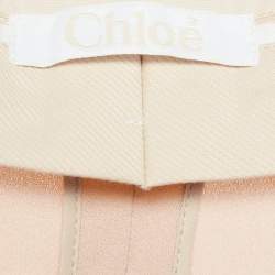 Chloe Beige Crepe Pleated Trousers M