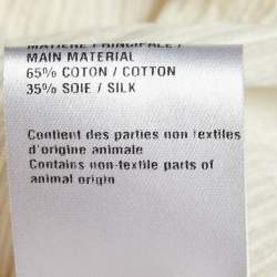 Pre Owned بلوزة كلوي أيقونية حليب أبيض مزيج قطن بكشكشة وربطة عنق مقاس كبير