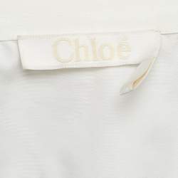 Chloe Blue/White Striped Linen Blend Long Sleeve Shirt M