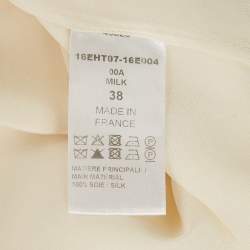 Pre Owned Chloe Cream Lace Trim Silk Blouse M