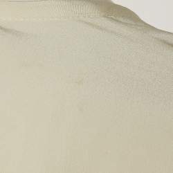 Pre Owned Chloe Cream Lace Trim Silk Blouse M