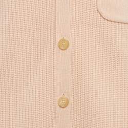 Chloe Pastel Pink Cashmere Knit Button Front Cardigan M