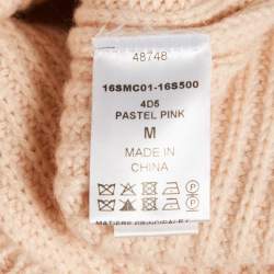 Chloe Pastel Pink Cashmere Knit Button Front Cardigan M