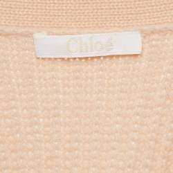 Chloe Pastel Pink Cashmere Knit Button Front Cardigan M