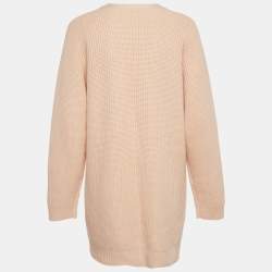 Chloe Pastel Pink Cashmere Knit Button Front Cardigan M