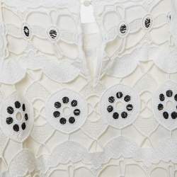 Pre Owned Chloe White Lace Sleeveless Top M