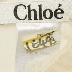 Pre Owned Chloe Cream Jute and Silk Sleeveless Mini Dress M