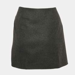 Chloe Black Wool Tie-Up Detail Mini Ardoise Skirt M