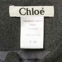 Chloe Black Wool Tie-Up Detail Mini Ardoise Skirt M