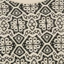 Chloe Black/Cream Intarsia Crew Neck Sweater L