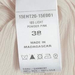 مملوكة مسبقًا Chloe Light Powder Pink Silk Crepe Flounce M