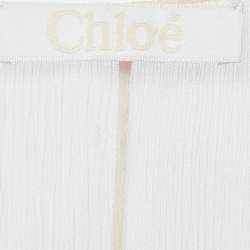 مملوكة مسبقًا Chloe Light Powder Pink Silk Crepe Flounce M