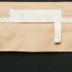 Chloe Anthracite Blue Crepe Bow Tie Detail Shorts M