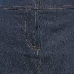 Chloe Vintage Navy Blue Applique Denim Pencil Skirt S