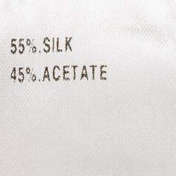 Chloe Cream Silk Blend Crepe Button Detail Maxi Dress M