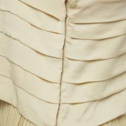 Chloe Beige Silk Pleated Maxi Dress S