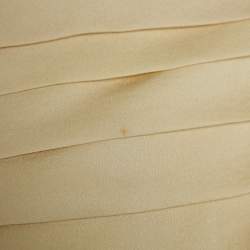 Chloe Beige Silk Pleated Maxi Dress S