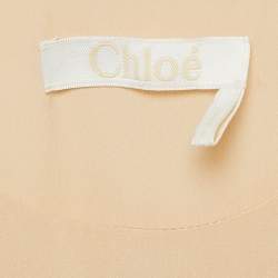 Chloe Woody Beige Silk Sleeveless Top M