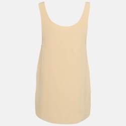 Chloe Woody Beige Silk Sleeveless Top M