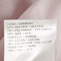 مملوكة مسبقًا Chloe Lavender Chiffon and Lace Shirring Blouse S