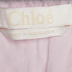 مملوكة مسبقًا Chloe Lavender Chiffon and Lace Shirring Blouse S