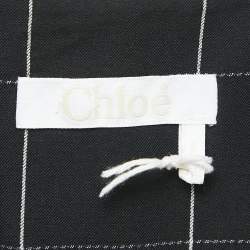 Chloe Black Checks Wool High Waist Trousers M