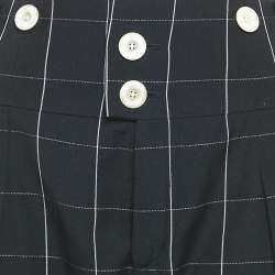 Chloe Black Checks Wool High Waist Trousers M