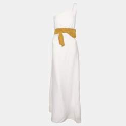 Chloe White Fabric Blend Bow Maxi Dress