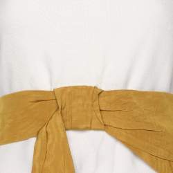 Chloe White Fabric Blend Bow Maxi Dress