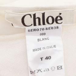 Chloe White Fabric Blend Bow Maxi Dress