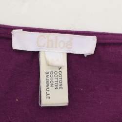 مملوكة مسبقًا Chloe Purple Cotton T-Shirt L
