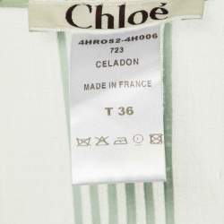 Chloe Light Green Silk Sheer Midi Dress S