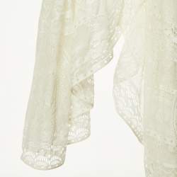 Pre Owned Chloe Iconic White Lace Asymmetric Long Dress S