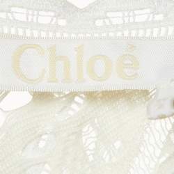 Pre Owned Chloe Iconic White Lace Asymmetric Long Dress S