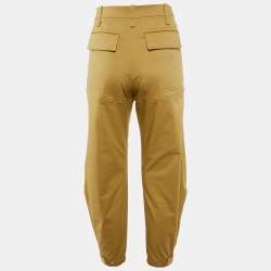Chloe Beige Gabardine Cotton Patch Detail Trousers M