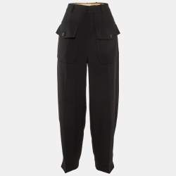 Chloé Black Crepe Pocket Detail Tapered Trousers S