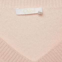 Chloe Shadow Pink Cashmere Blend Crop Sweater S
