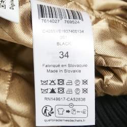 Chloe Black Snake Embroidered Wool Drill Bomber Jacket S