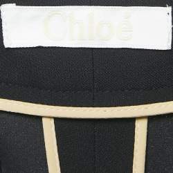 Chloe Black Crepe Tie-Up Waist Detail Trousers L