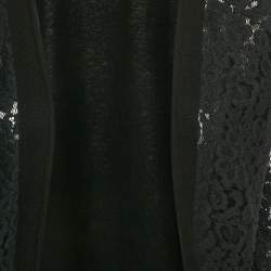 Chloe Black Crochet and Cashmere Cardigan L