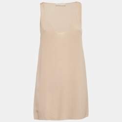 Chloe Powdery Pink Silk Scoop Neck Tank Top S