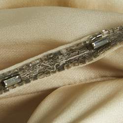 Pre Owned Chloe Cream Satin Stud Detail Sleeveless Midi Dress M