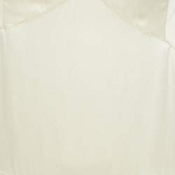 Pre Owned Chloe Cream Satin Stud Detail Sleeveless Midi Dress M